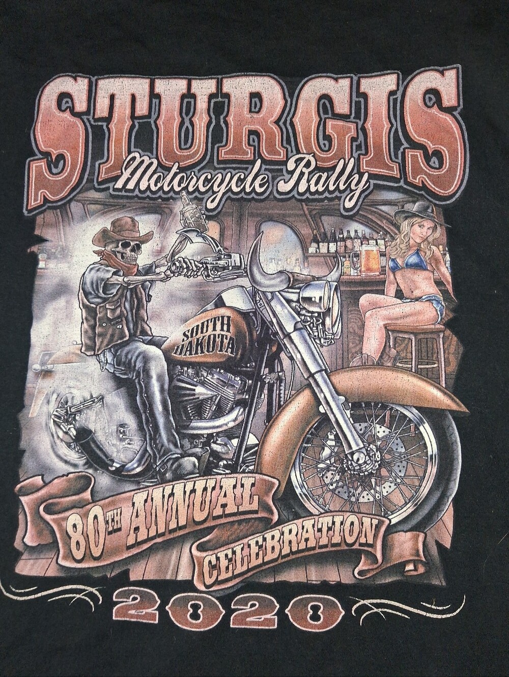Sturgis Men’s Black Cotton Tshirt - Picture 4 of 8